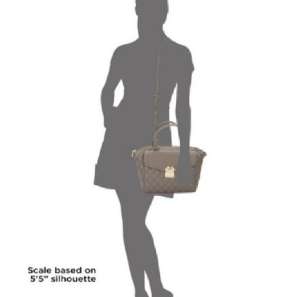 Moschino Grey Quilted Faux Leather 2-way Satchel - Picture 3 of 4